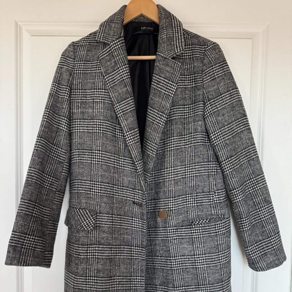 Zara plaid one button blazer - Picture 3 of 7